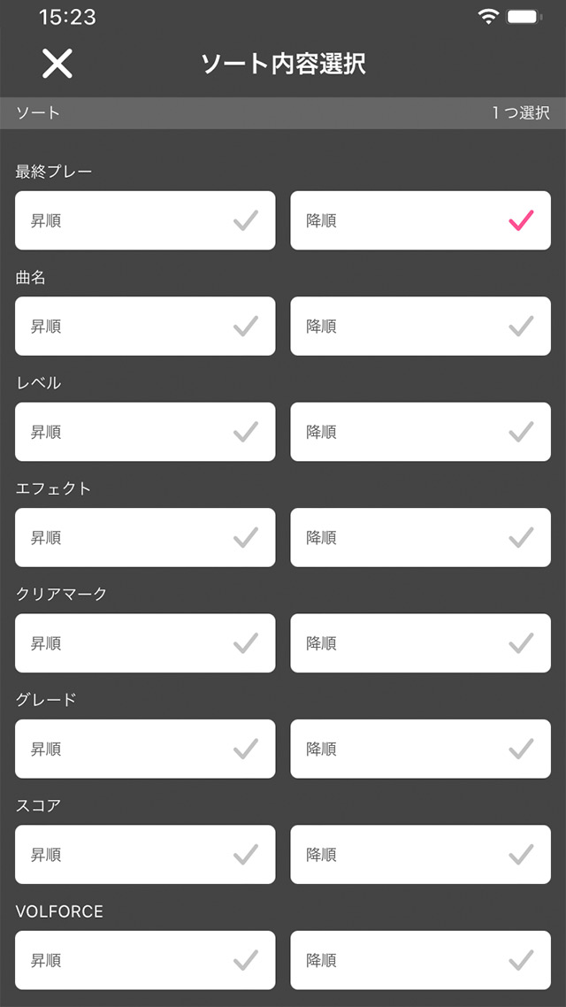ソート、絞り込み